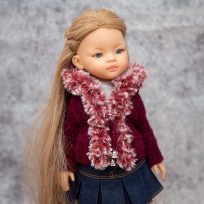 Puppenkleidung für 13'' Puppe. Strickjacke für Paola Reina. Handarbeit.
