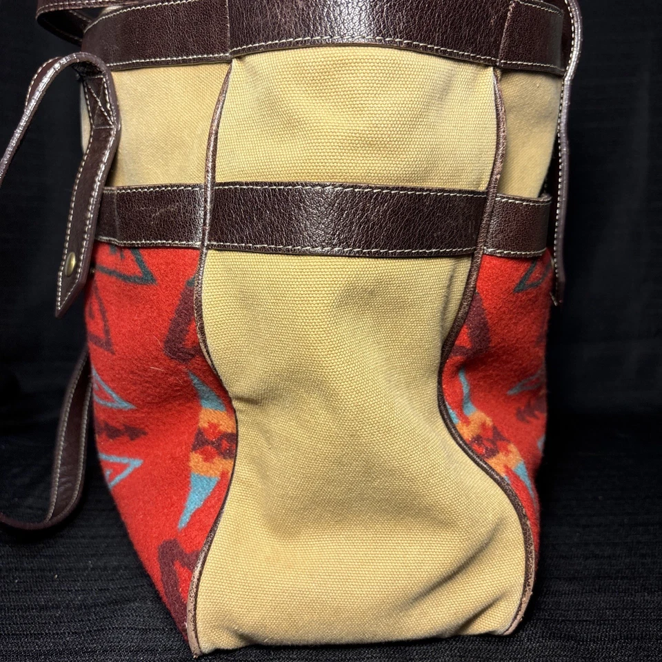 Pendleton Large Tote Bag Southwest Design, Wool Leather - Image 4 of 4