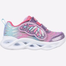 Skechers Twisty Brights Wingin' It Infant Kids Girls Light-up Trainers Pink
