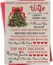 Romantic Christmas Card for Wife,Special Xmas Card for Wife,Unique Christmas Ide