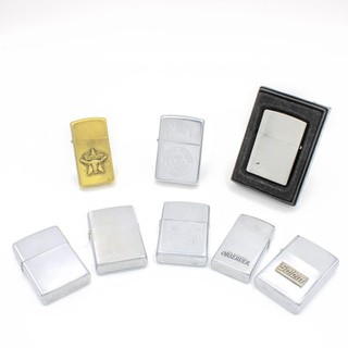 Zippo Durable Windproof Silver Tone & Gold Tone Lighters Lot of 8 #X1032