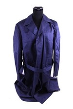 DDR Trenchcoat Gr&ouml;&szlig;e 50 Regenmantel Uniform Blau Vintage Ostalgie NVA MfS MdI