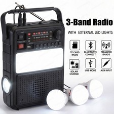 Portable Solar Radio with Bluetooth Speaker AM/FM/SW Radio Solar Rechargeable US