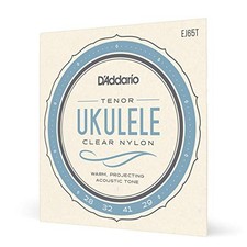D'Addario Ukulele Strings, Clear Nylon, EJ65T, 4-String Tenor Custom Extruded