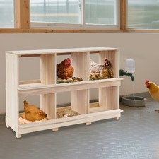 6 Compartment Wooden Nesting Boxes For Chickens, Chicken Laying Boxes For Farms
