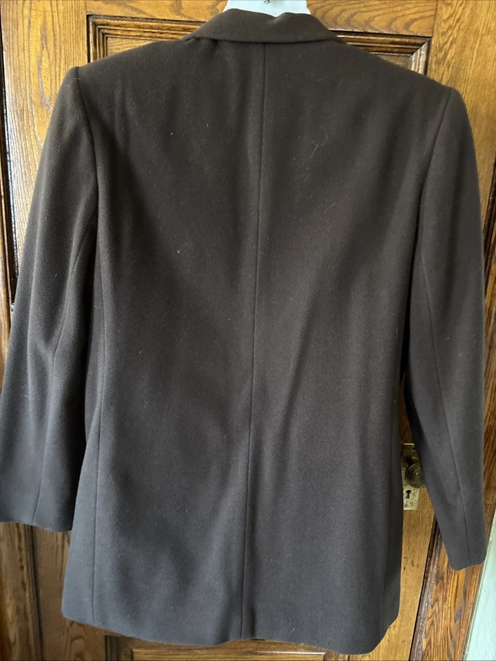 CHAQUETA DE TRAJE BLAZER SAKS FIVE AVENUE de Colección Marrón Lana Mezcla Cachemira Talla 16 Foto 4 de 4