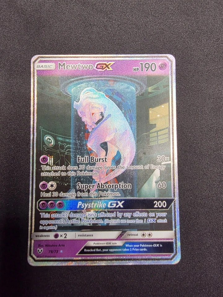 Mewtwo GX (Secret Shining) 78/73 Shining Legends Holo MP HP Very Clean Front.  - Image 3 of 4