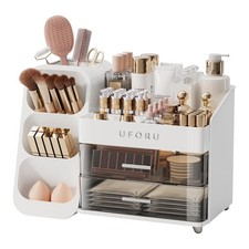Makeup Organizer Countertop Brush Holder Vanity 2 Drawers Large Capacity 1 PCS