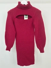 PANTS STORE Bodycon Sweater Dress Size M Fuschia Women Sheath Stretch Knit