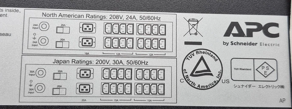 APC Automatic Transfer Switch AP7732 Rack PDU 208V 30A Remote Monitoring - Image 4 of 4