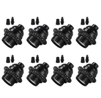 Black E26/ E27 Light Sockets, Retro Edison Lamp Holder with E26 Medium Screw,...
