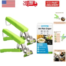2 Pack Hot Plate Gripper Clips Holder Tongs for Moving Hot Plate Bowls Pizza ...