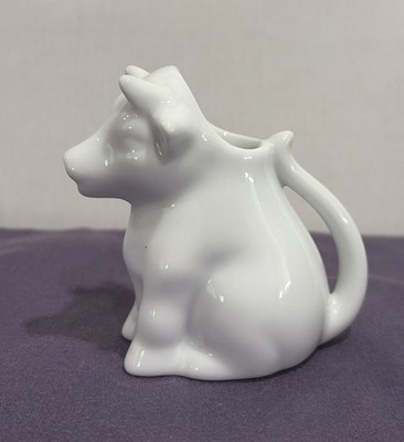 Vintage Le Coq Porcelaine White Ceramic Cow Creamer Jug - Made in Italy 3 x 3 