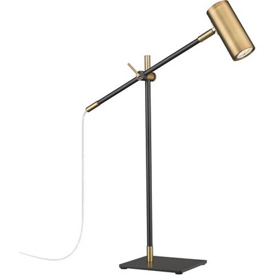 Z-Lite 814TL-MB-OBR Calumet Table Lamp Matte Black and Olde Brass