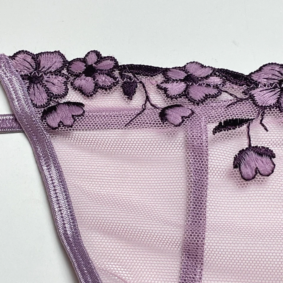 Vintage Victoria's Secret y2k Orchid V String Thong Panties, Sheer Mesh Panty S - Image 4 of 4