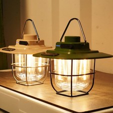 Vintage LED Camping Lantern Water-resistant Type C Rechargeable Camping Lig KAPE