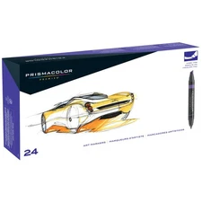 Premier Double-Ended Art Markers, Fine And Chisel Tip, Adult Coloring, 24 Pack