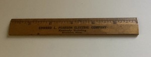 VTG Wooden 6-Inch Ruler Adverstising Edward L Pearson Electric Co Brockton MA