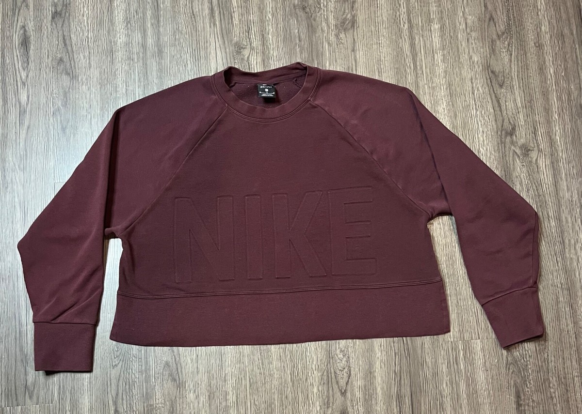 burgundy nike crop top
