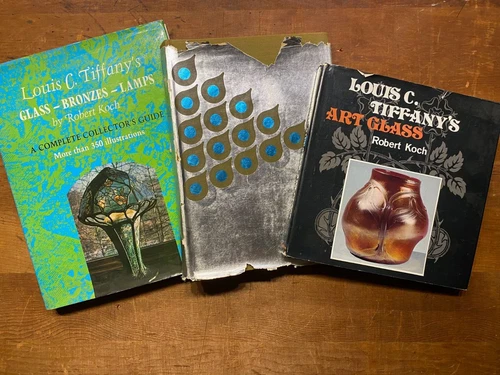 Lot of 3 VTG 1970's Hardcover Books on Louis C. Tiffany Art Glass by Robert Koch