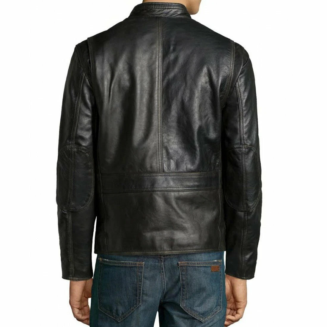 Black leather hotsell button up jacket