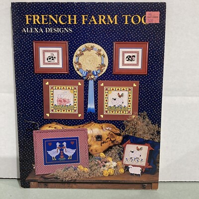 Alexa Designs French Farm Too Lamb Bunny Pig Duck Cat Cross Stitch Pattern 1984