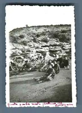 France, Sur Le Causse de Pompignan (Gard), Cyclotouristes Vintage silver print.