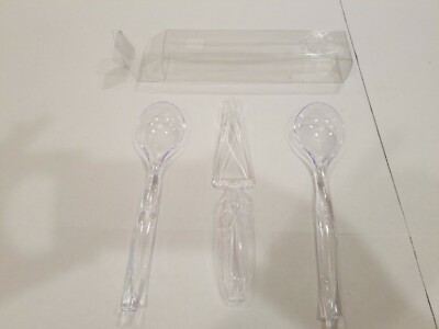 Translucent Set Of 5 Spritz  3 Piece Plastic Serving Combo Buffet Cake Utensils 