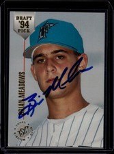 1994 Stadium Club Draft Picks #37 Autographed Brian Meadows Trading Card