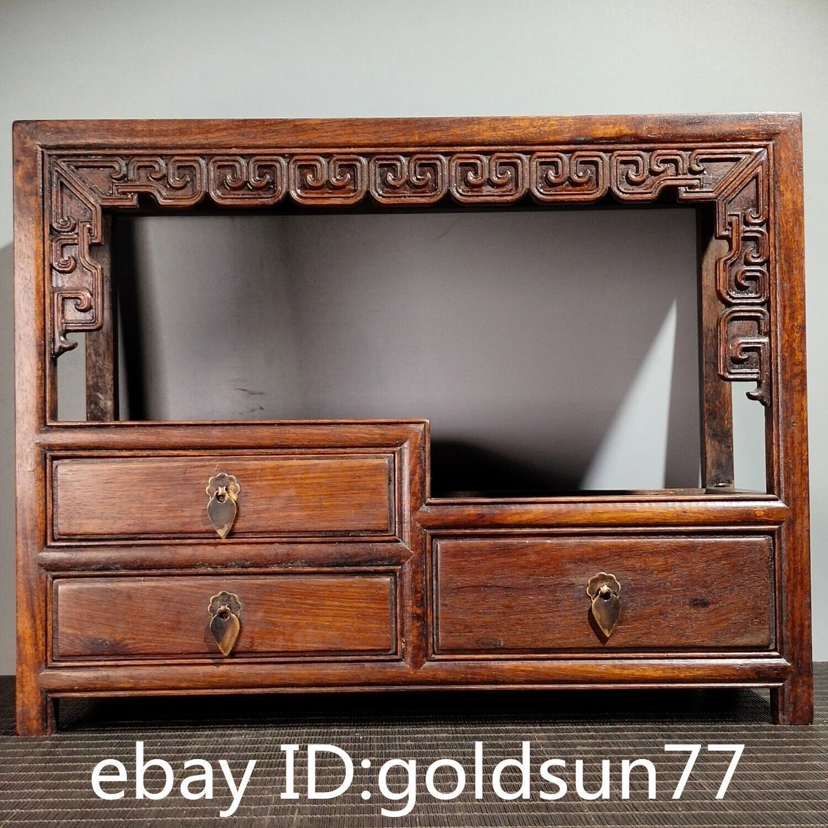 15.7 Old Chinese antiques handmade exquisite Huanghuali Wood cabinet