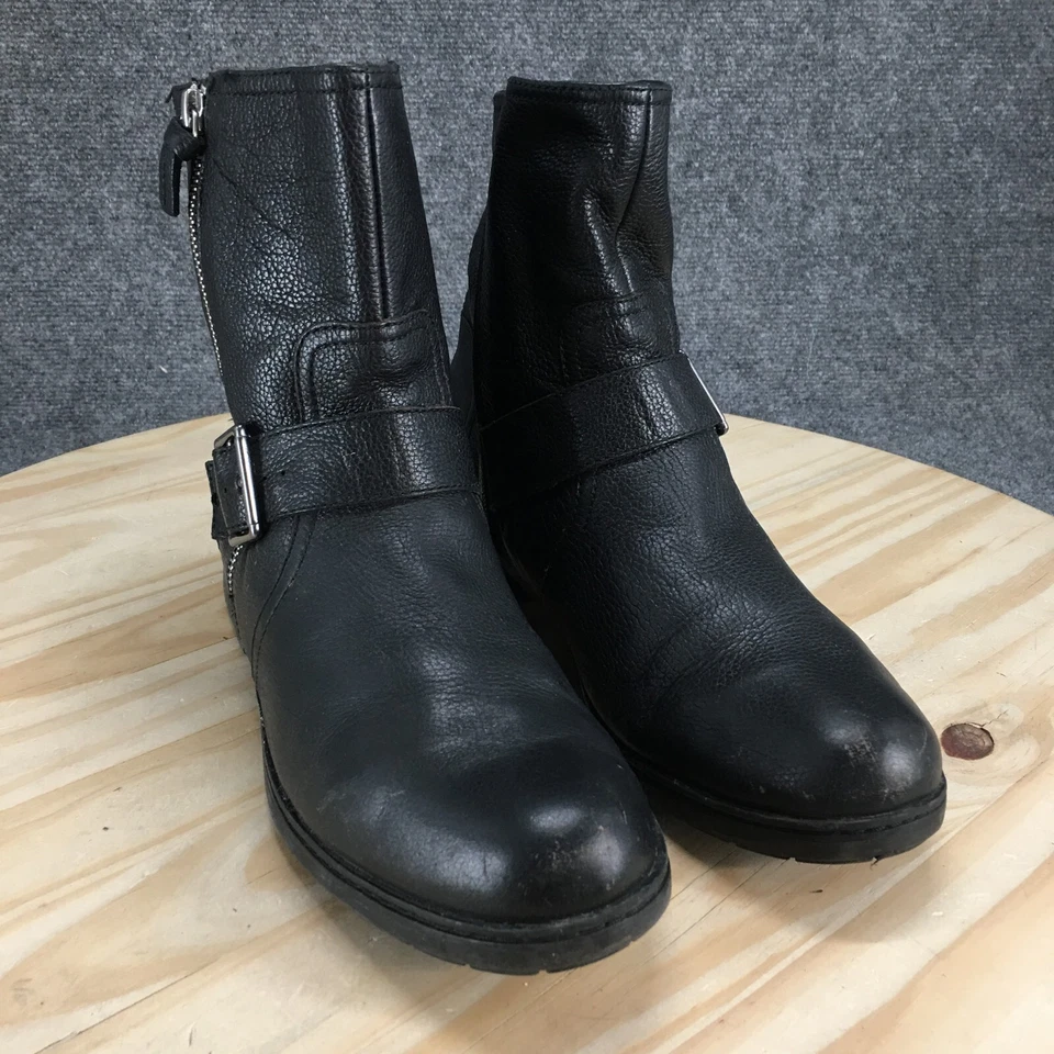 Clarks Boots Womens 11 M Merrian Lynn Biker Black Side Zip Buckle Casual 16724 - Image 3 of 4