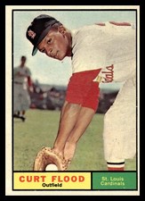 1961 TOPPS CURT FLOOD #438 ST LOUIS CARDINALS  HIGHER GRADE 1ST FREE AGENT