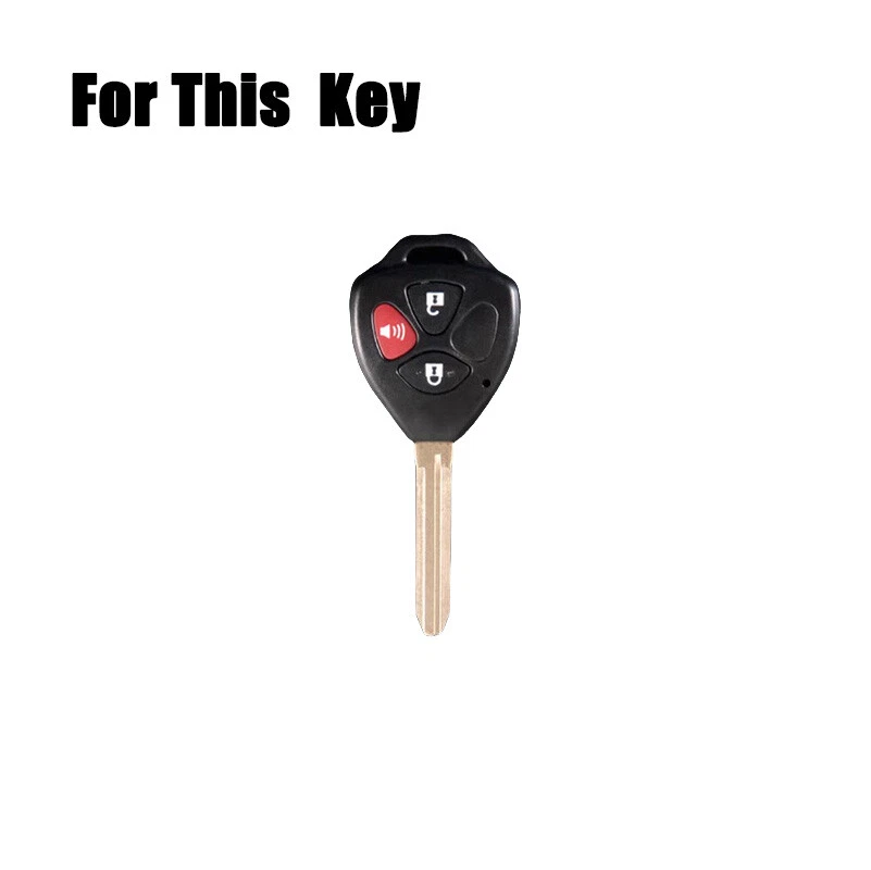 Zinc Alloy Leather Car Key Fob Case Cover For Toyota Matrix RAV4 Yaris 2006-2011 - Image 2 of 4