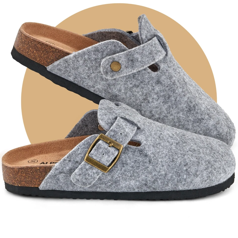 Alpensanft Damen Herren Clogs Hausschuhe Filz, Kork, Innensohle Echtleder 36-45 - Bild 3 von 4