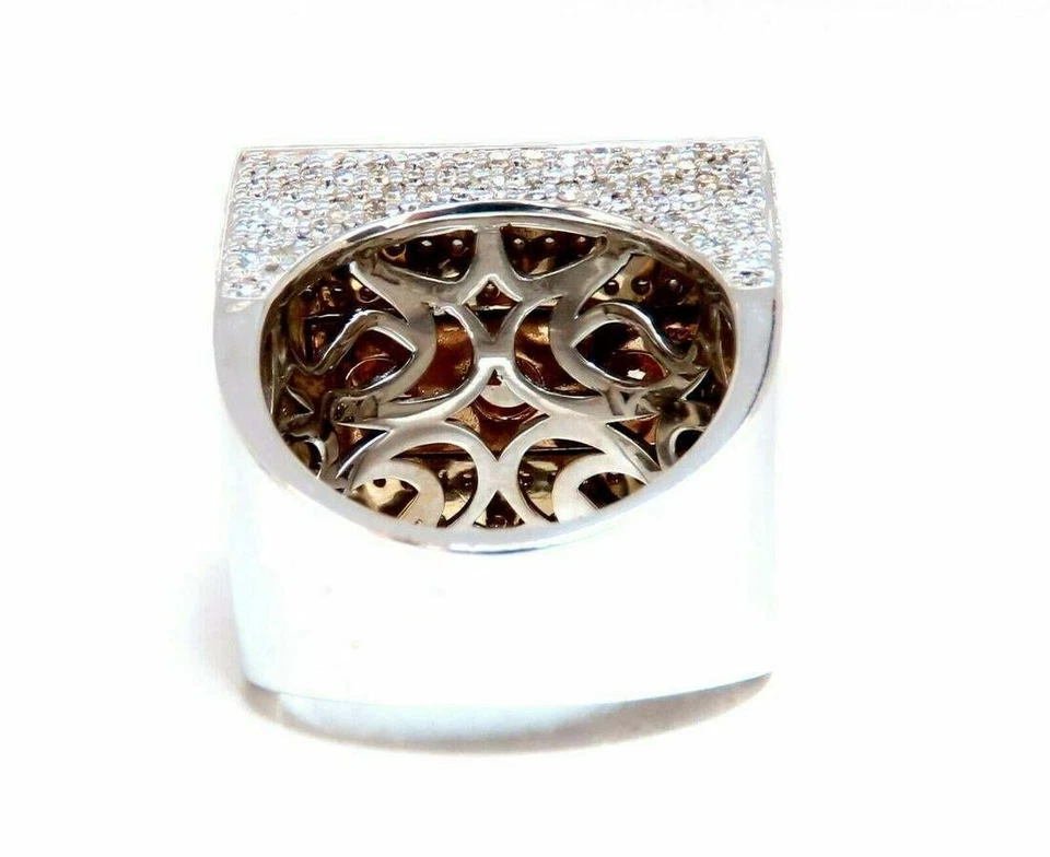 Conjunto de micro pavé de corte redondo y baguette de 3,65 quilates enorme anillo de plata 925 hip-hop para hombre Foto 3 de 4