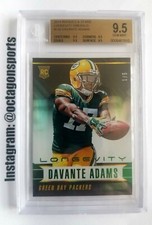 2014 PANINI R&S LONGEVITY EMERALD DAVANTE ADAMS RC! 1/5! BGS 9.5! 1/1! FIRST!