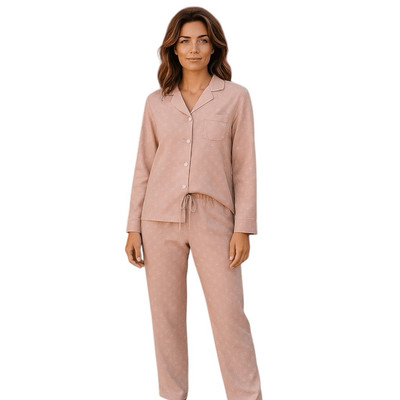Victoria s Secret Pink Zinc Shimmer Modal Soft Long Pajama Set Small