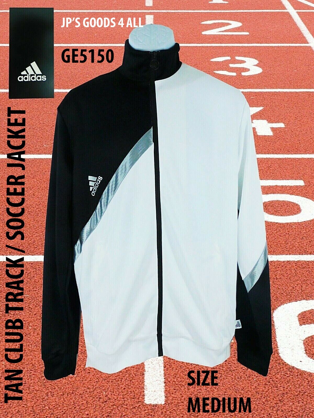 Tan Club Track/Soccer Track Jacket Full Zip Training Sz M GE5150 Adidas New  | eBay
