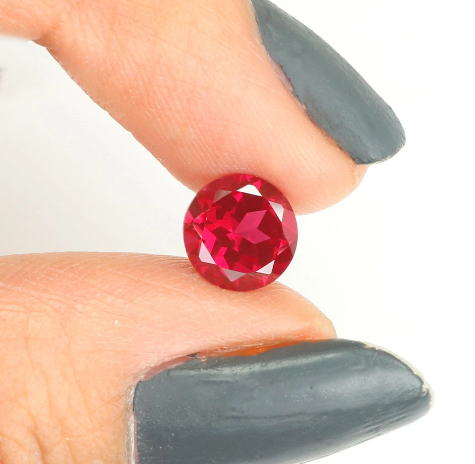 1.89 Ct Ruby Gemstone, Red Ruby, Round Ruby, July Birthstone, Ruby Faceted GN119 - Image 3 of 4