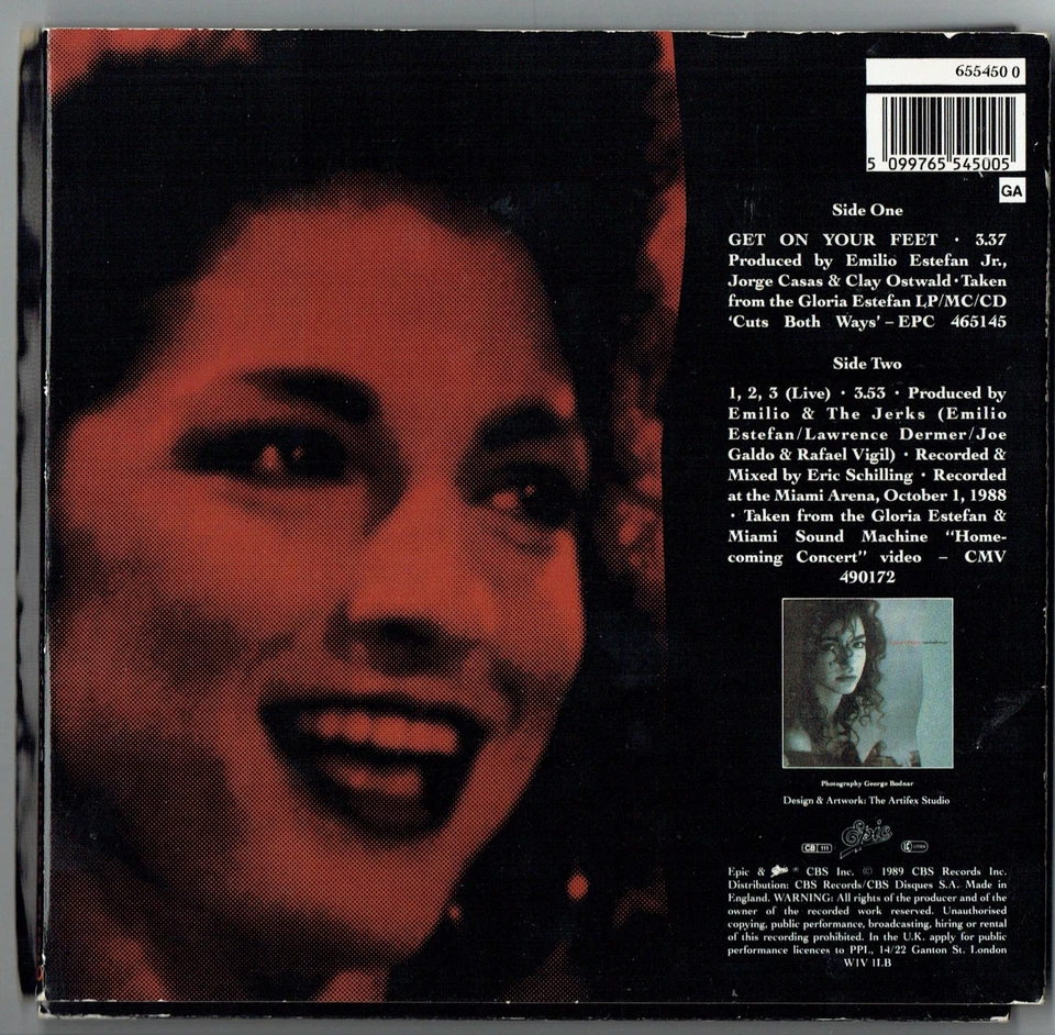 GLORIA ESTEFAN - 7" - Get On Your Feet (Limited Edition Souvenir + Postcards)  Foto 3 de 4