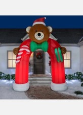 Gemmy Airblown Inflatable Archway Mixed Media Wiggling Teddy Bear 10.5 ft Tall