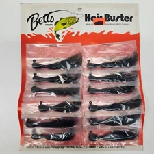Betts Hair Buster Bass Jig Fishing Lures 12 Pc Dealer Card Black 3/8oz