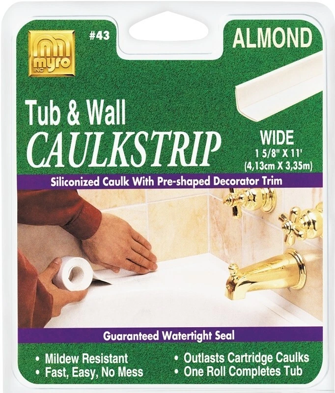 NEW Homax 2403 Tub & Wall Caulkstrip, Almond, 1-5/8" x 11' 6922413