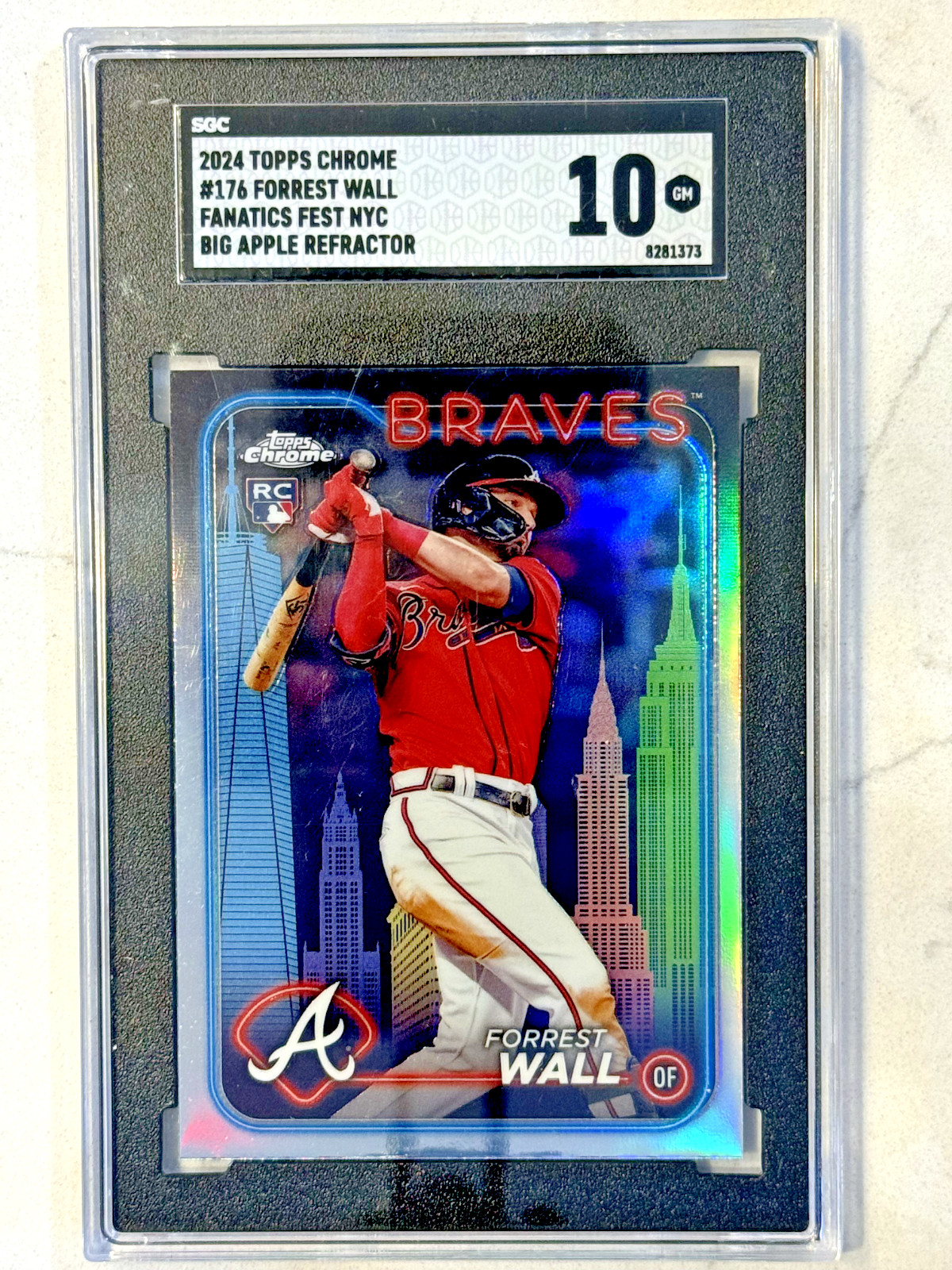 2024 Topps Chrome Big Apple Refractor Forrest Wall RC #176 SP SGC 10