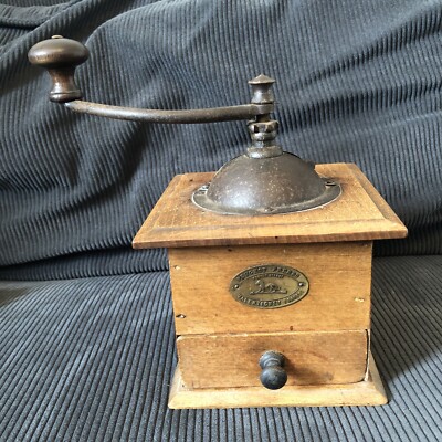 Peugeot Antique Métal/Wood Hand Crank French Rustic Coffee