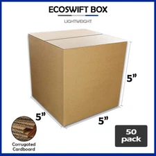 50 5x5x5 "EcoSwift" Brand Cardboard Box Packing Mailing Shipping Corrugated