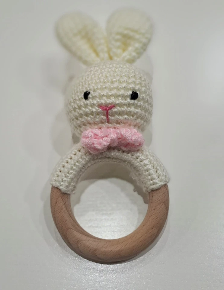 Set regalo nascita neonato "coniglio rosa" battesimo, baby shower - 5 pezzi - Immagine 2 di 4