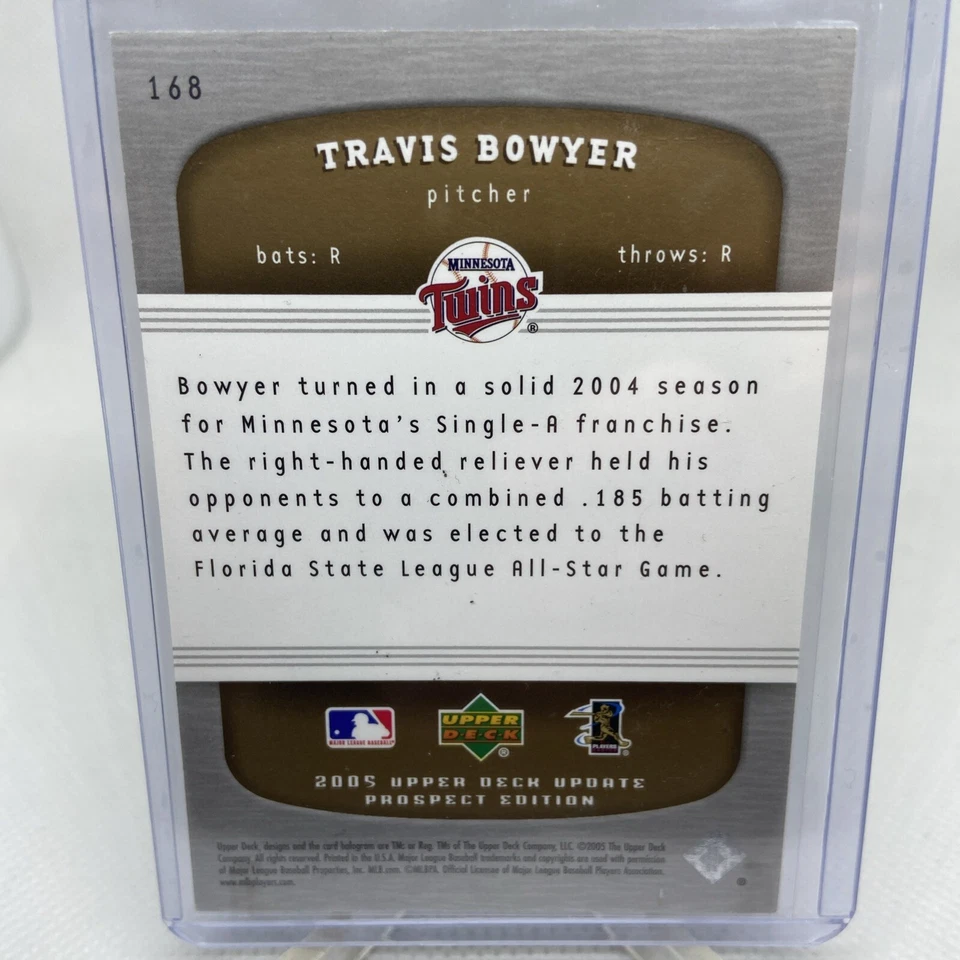 2005 Upper Deck Update Travis Bowyer RC #168 Minnesota Twins /599 - Image 2 of 2