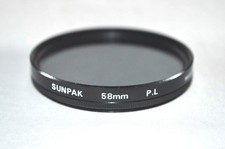 Sunpak 58 mm Polarizer Screw-In Filter Made in Japan T-170 