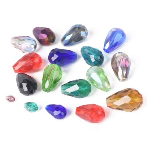 Teardrop Crystal Glass Beads Faceted Loose Bead DIY Crafts Jewelry Making Charms - Picture 1 of 57